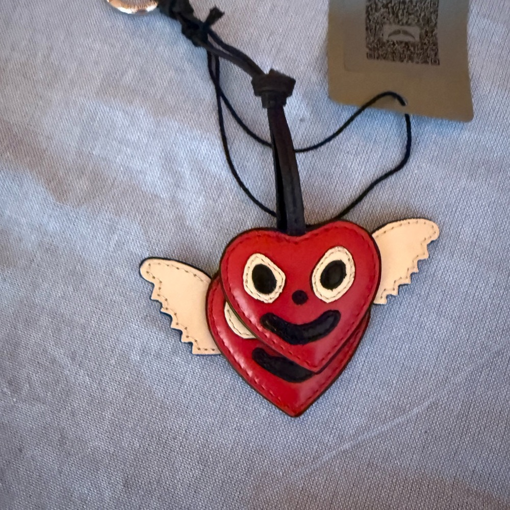 Zadig & Voltaire Red Heart Keychain with Wings - Picture 3 of 4